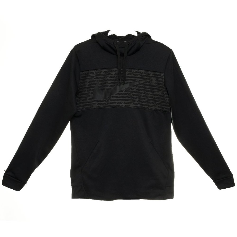 Nike Men's Therma Fleece Dri-Fit GFX2 Black Pullover Hoodie Size Medium